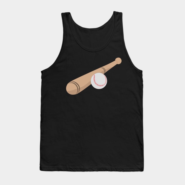 Baseball Bat Ball Clipart Stickers Tank Top by VectorPB